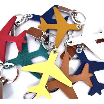 WHRF Airplane Keychain-Handmade Italian Leather