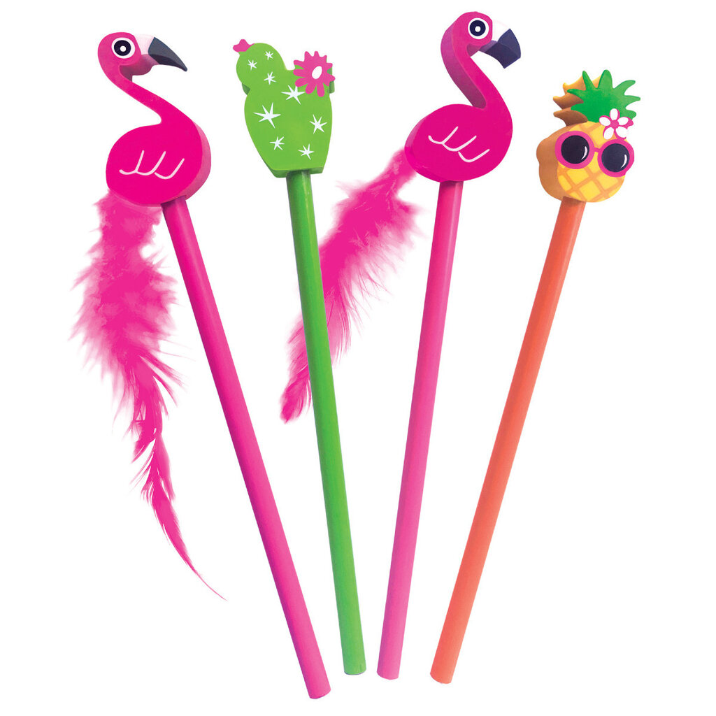 WHTPS- Flamingo, Cactus & Pineapple Pencil Erase Toppers