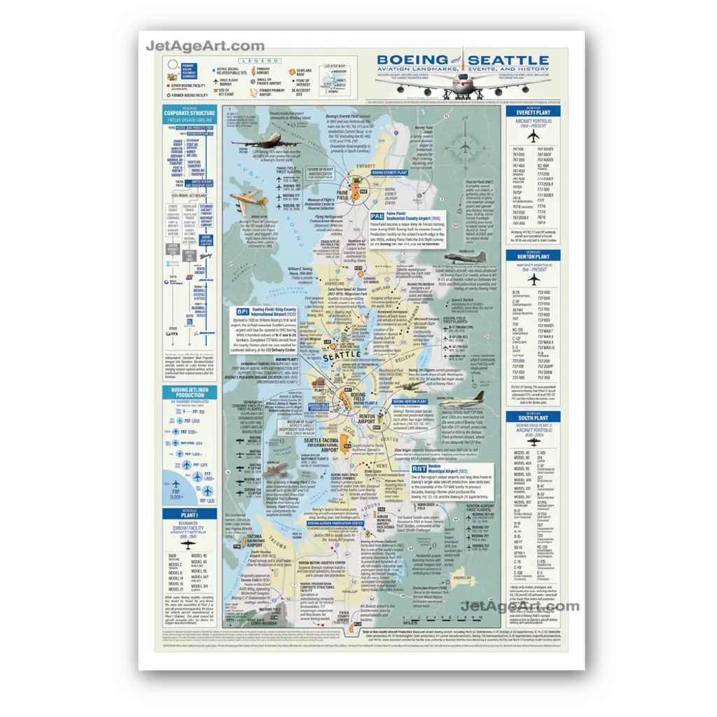 WHJAA Boeing and Seattle Aviation History Art Print