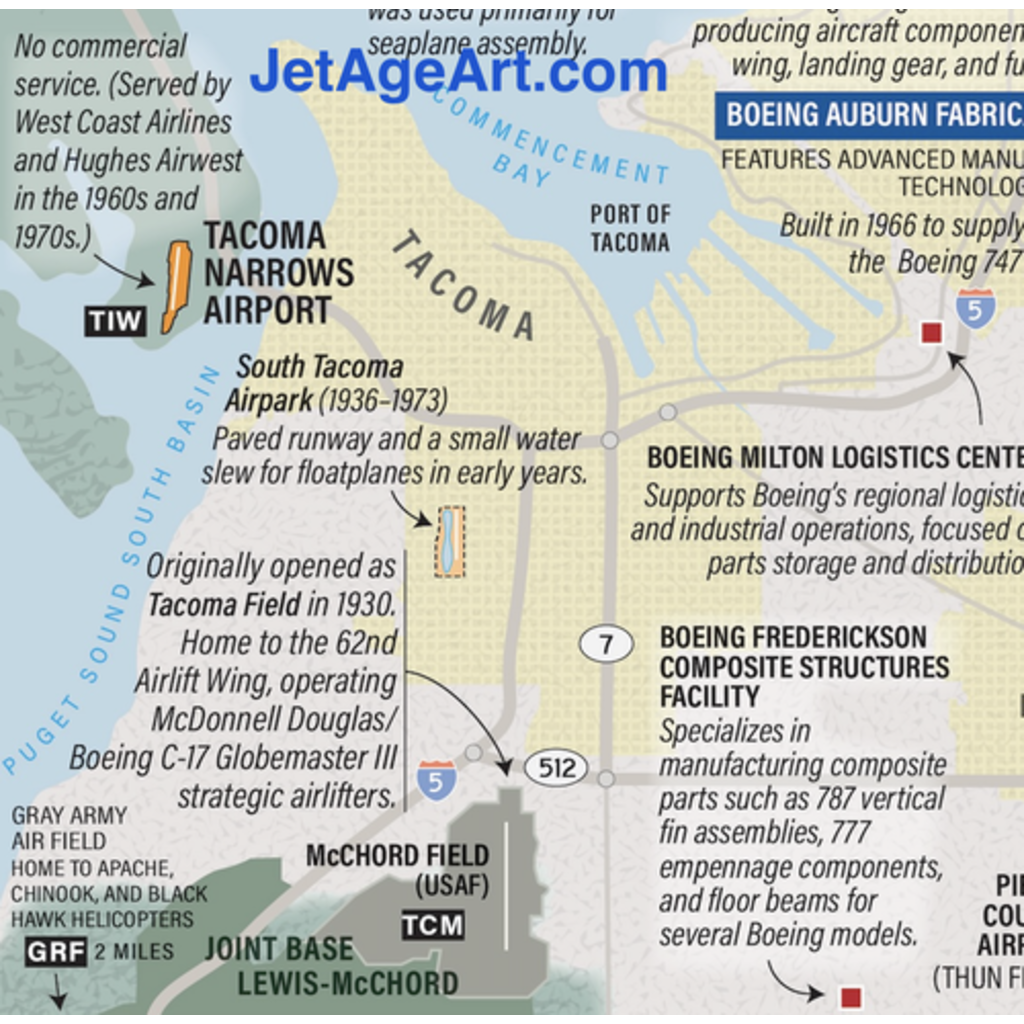 WHJAA Boeing and Seattle Aviation History Art Print