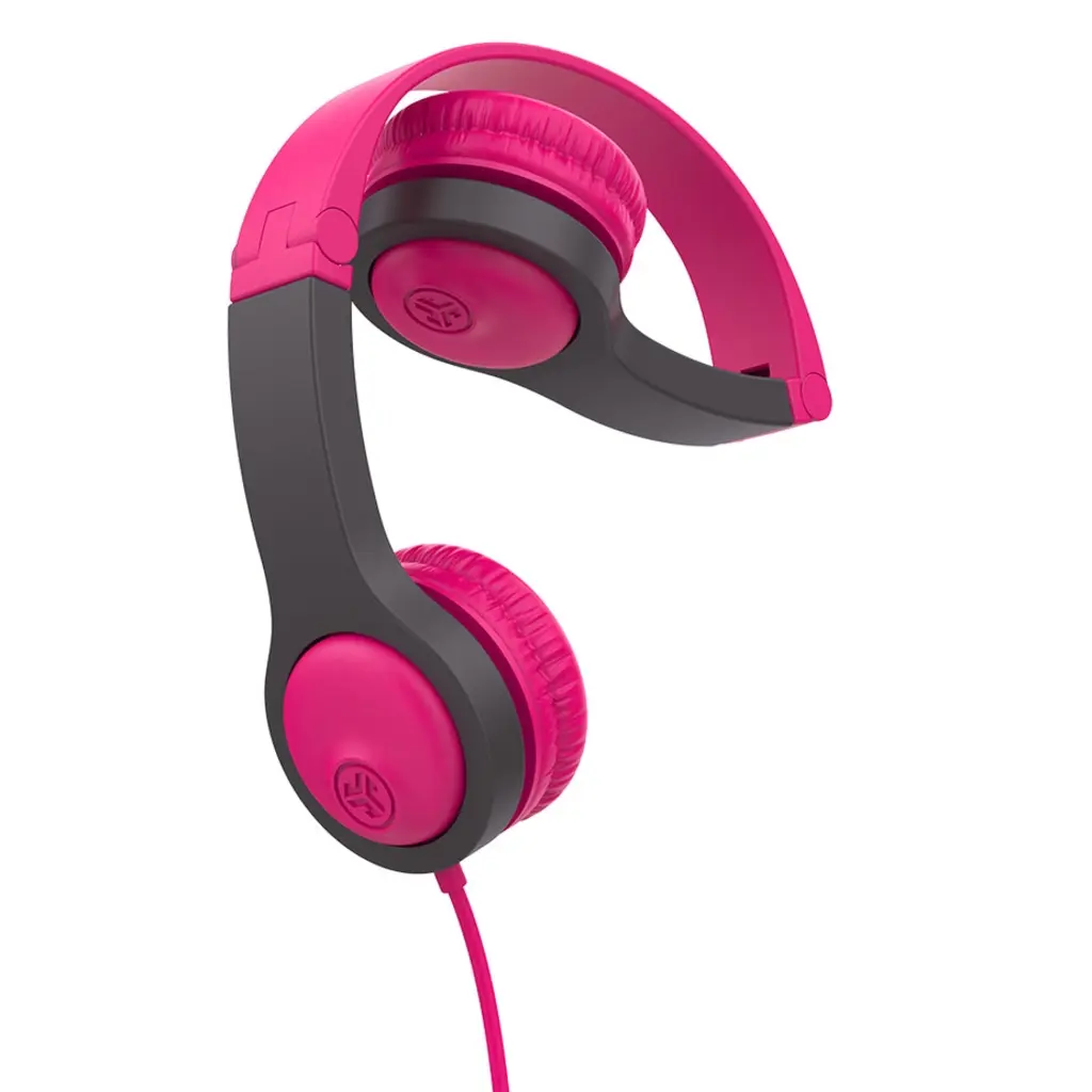 WHJLB- JBuddies Folding On-Ear Kids Wired Headphones Pink/Grey
