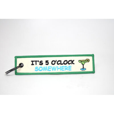 WHSKBNS- It's 5 o'clock Somewhere Bag Tag Keychain