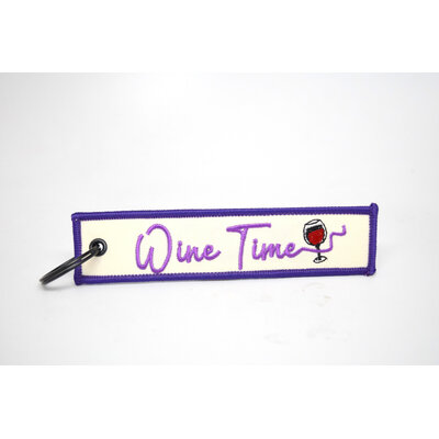 WHSKBNS- Wine Time Bag Tag Keychain