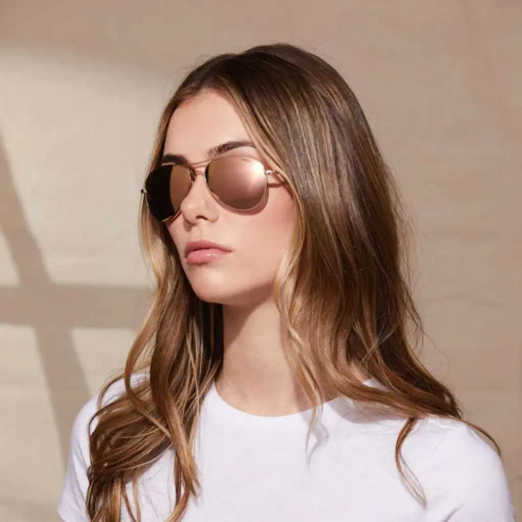 Randolph Amelia 22k Rose Gold Sunglasses