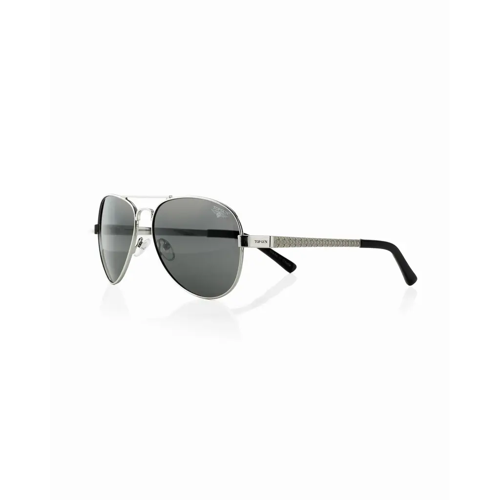 Top Gun® Aviator "Runway" Polarized Sunglasses -Silver