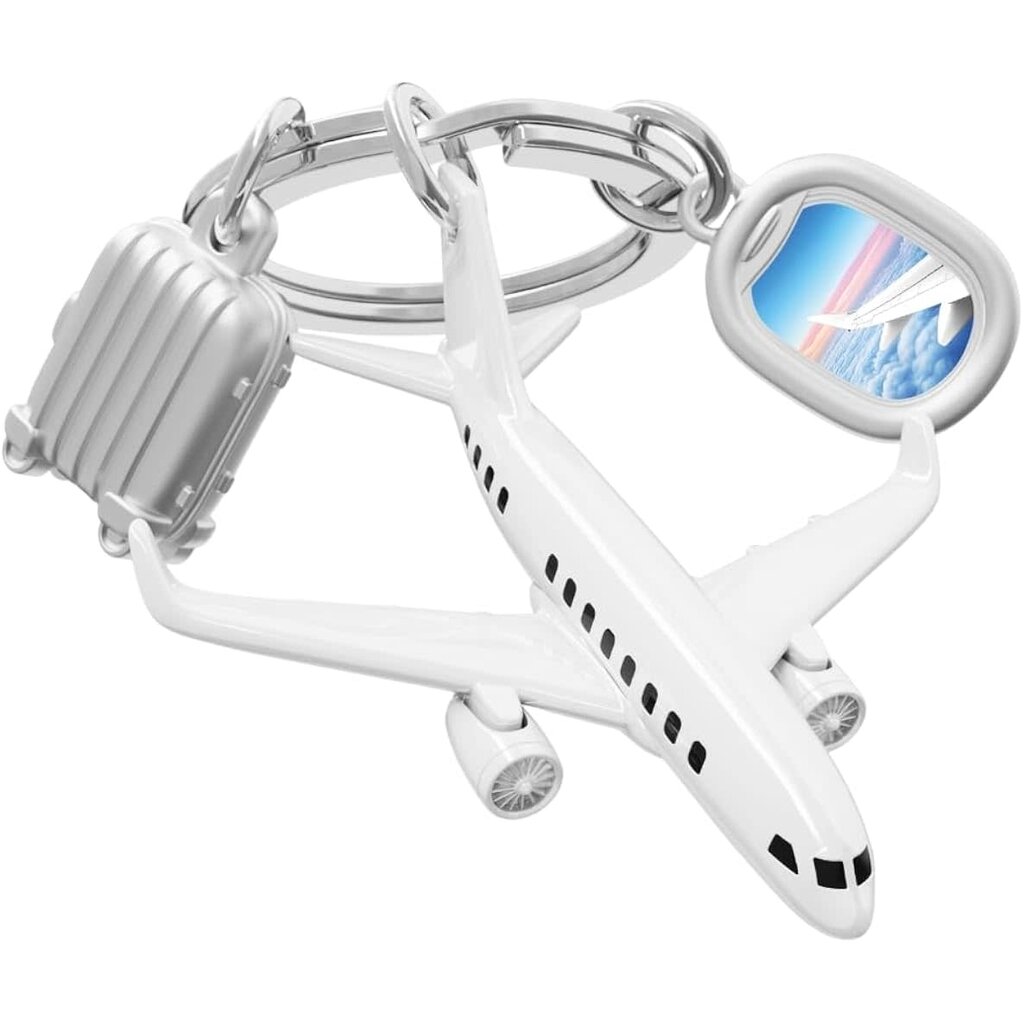 WH1CH Airplane Keychain with Charms