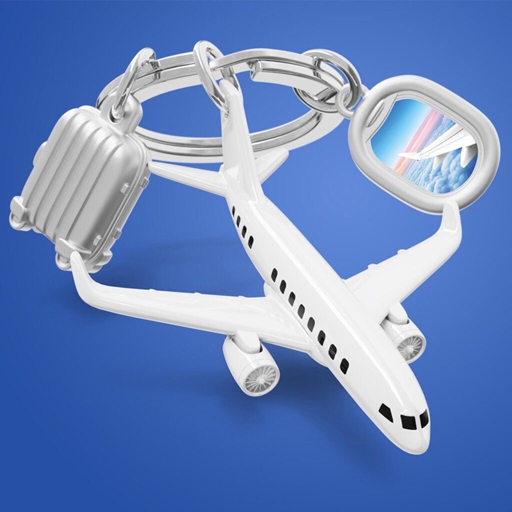 WH1CH Airplane Keychain with Charms