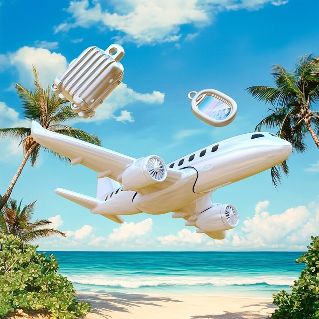 WH1CH Airplane Keychain with Charms