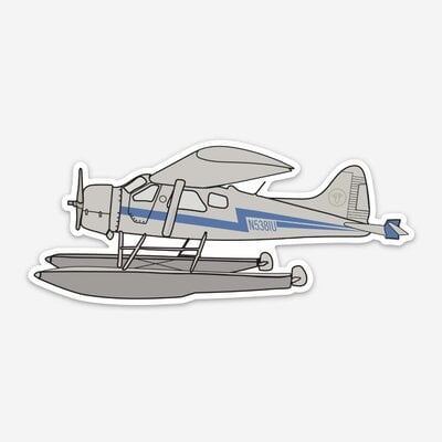 WH1CD- Alaskan Airplane Beaver Sticker