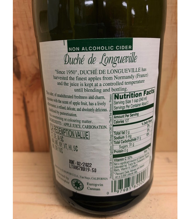 Duche de Longueville Apple Cider Non-Alcoholic 750mL