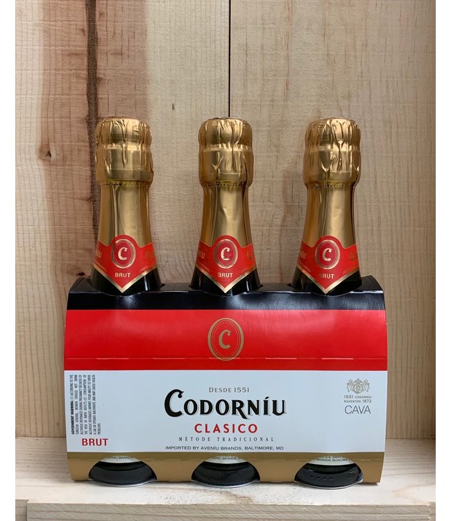 Codorniu Clasico Cava 187ml bottle 3pk
