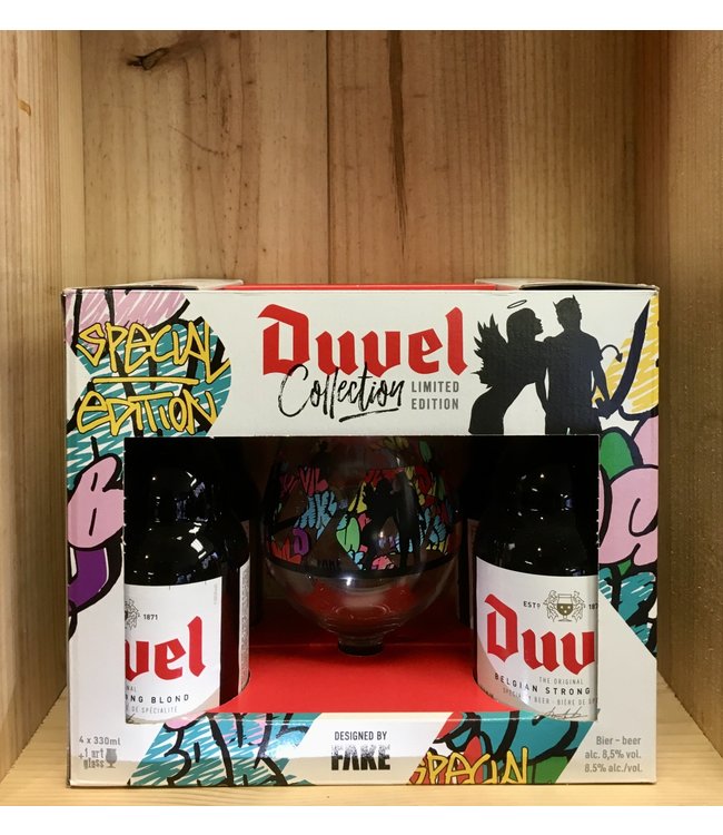 Duvel Golden Ale 11.2oz bottle gift 4pk w/glass