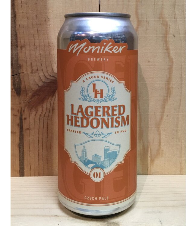 Moniker Lagered Hedonism 01 Orange Can Czech Pale 16oz can 4pk