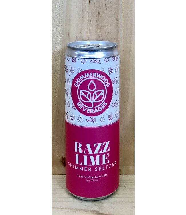 Shimmerwood Razz Lime CBD seltzer 12oz can single