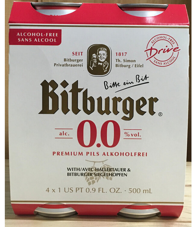 Bitburger Non-alchoholic 16oz can 4pk
