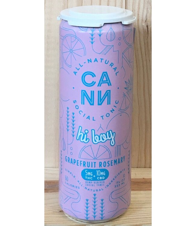 CANN hi boy Take Me to New Heights  5 mg THC Grapefruit Rosemary seltzer 12oz can 4pk