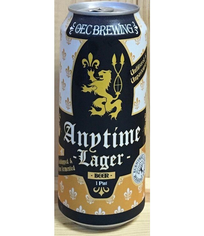 OEC Anytime Lager 16oz can 4pk
