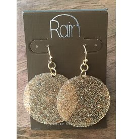 Gold Acrylic Sparkle Disc Earring E2509PE