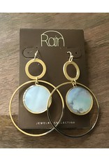 Gold Circles White Shell Earring E2502G