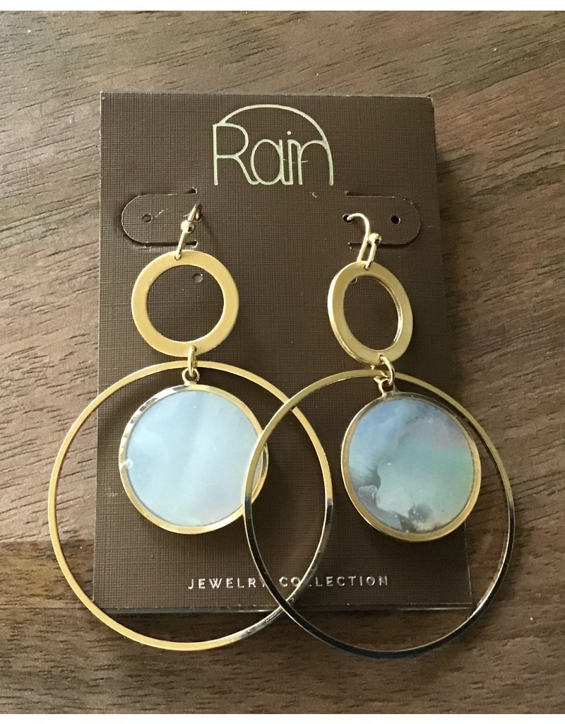 Gold Circles White Shell Earring E2502G