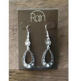 Silver Crystal Open Oval Earring AE13987SCL
