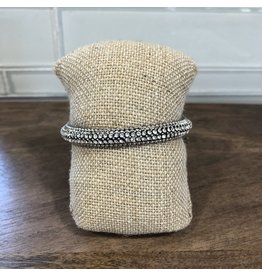 Silver Clear Crystal Magnetic Bracelet MB151