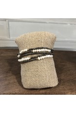 Hematite Pearl Stretch Bracelet Set B1605H