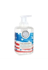 Red white blue foaming soap
