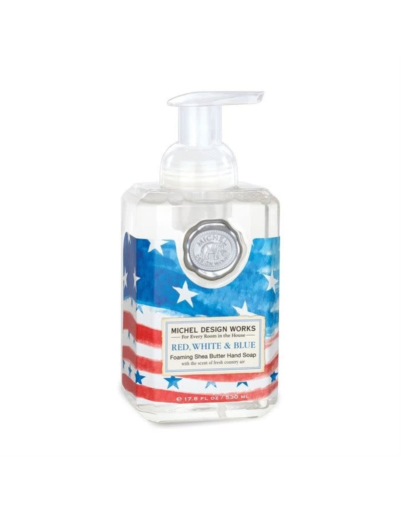 Red white blue foaming soap