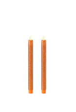 Taper Candle Set/2 Glittered Orange 10” 36044