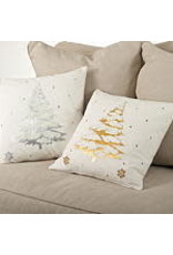 Embroidered & Silver Foil Print Pillow 20” Sq - 9281.S20S