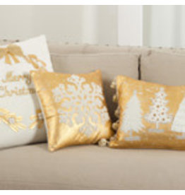 Merry Christmas Embroidered Pillow 18” White - 9387.W185