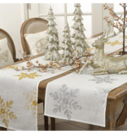 Snowflake Design Runner Silver 16”x70” - 70197.S1670B