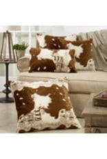 Faux Fur Cow Hide Pillow 22” Sq - 471.BR225