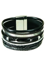 Black Stone Magnetic Cuff Bracelet MB11