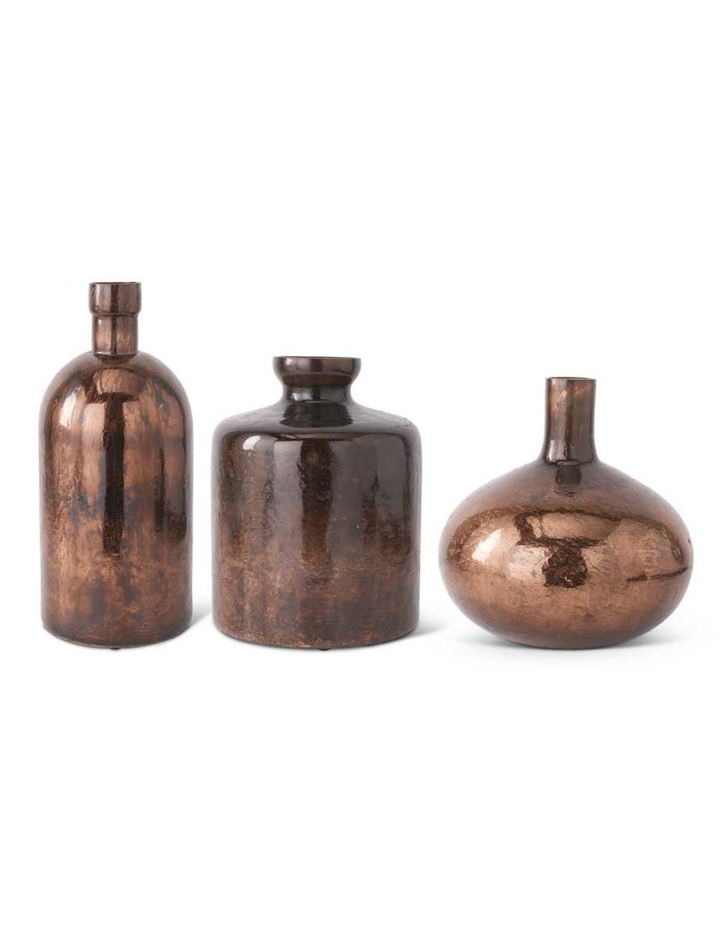 Antique Bronze Glass Bottle Vase 14043A-SIBZ