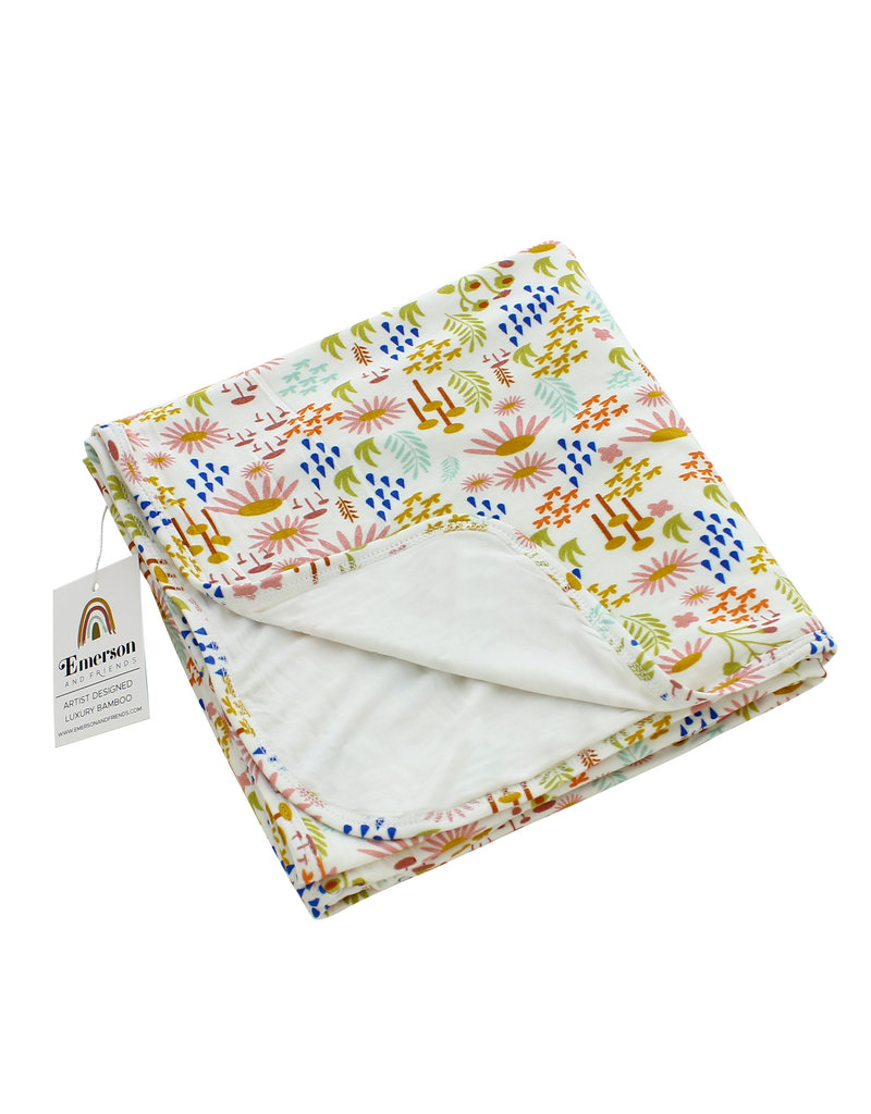 Floral luxury bamboo baby blanket