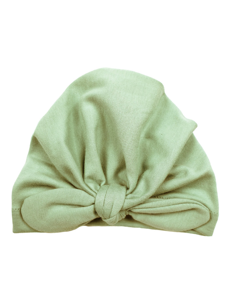 Sage green baby turban