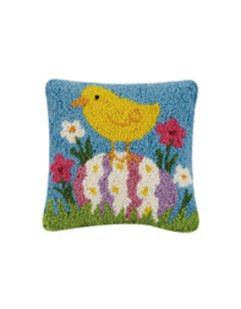 Easter chick hooked pillow 8x8 30tg491c08sq