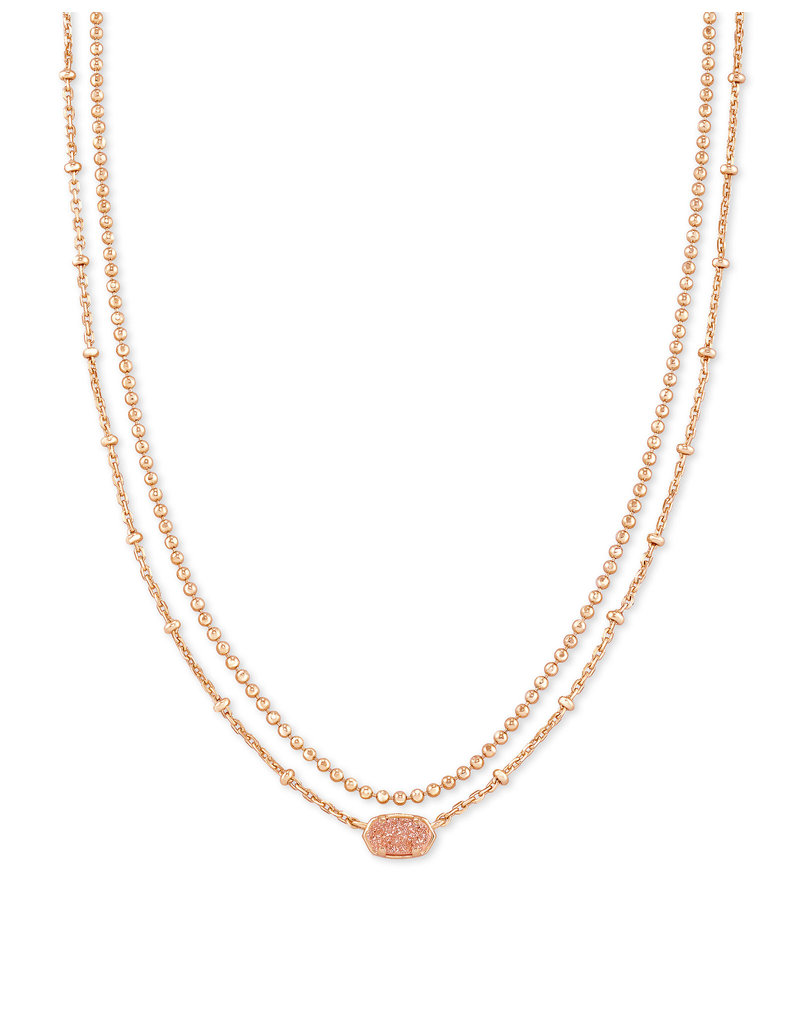KENDRA SCOTT Emilie strand multi necklace rose gold drusy 4217718147