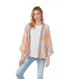 CHARLIE B Pastel kimono with embroidery tape c6114r/788a