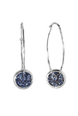 WAXING POETIC Kristal Satellite Hoop Earrings-SS, Swarovski Crystals KRIS11SS-HOOP