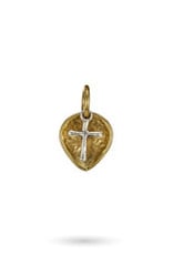 WAXING POETIC Lotus cross charm brass & sterling lot-2-ms