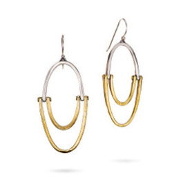 WAXING POETIC Sister Hoop Earrings-Sterling Silver & Brass SIS-11-MS