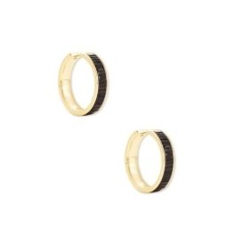 KENDRA SCOTT Jack hoop gold black spinel earrings 4217718251