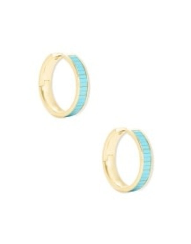 KENDRA SCOTT Jack huggie gold turquoise earrings 4217718247