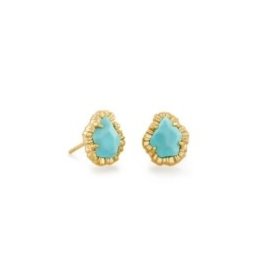 KENDRA SCOTT Tessa small stud earrings gold turquose  842177182130
