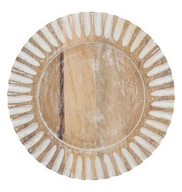 13" mango ibbed wooden charger ch213.n13r