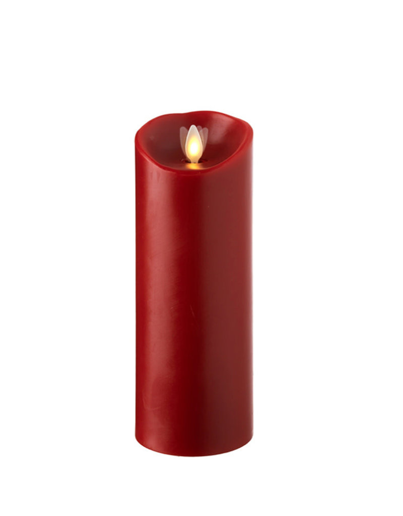 none 3x8 "moving flame red pillar candle 16199