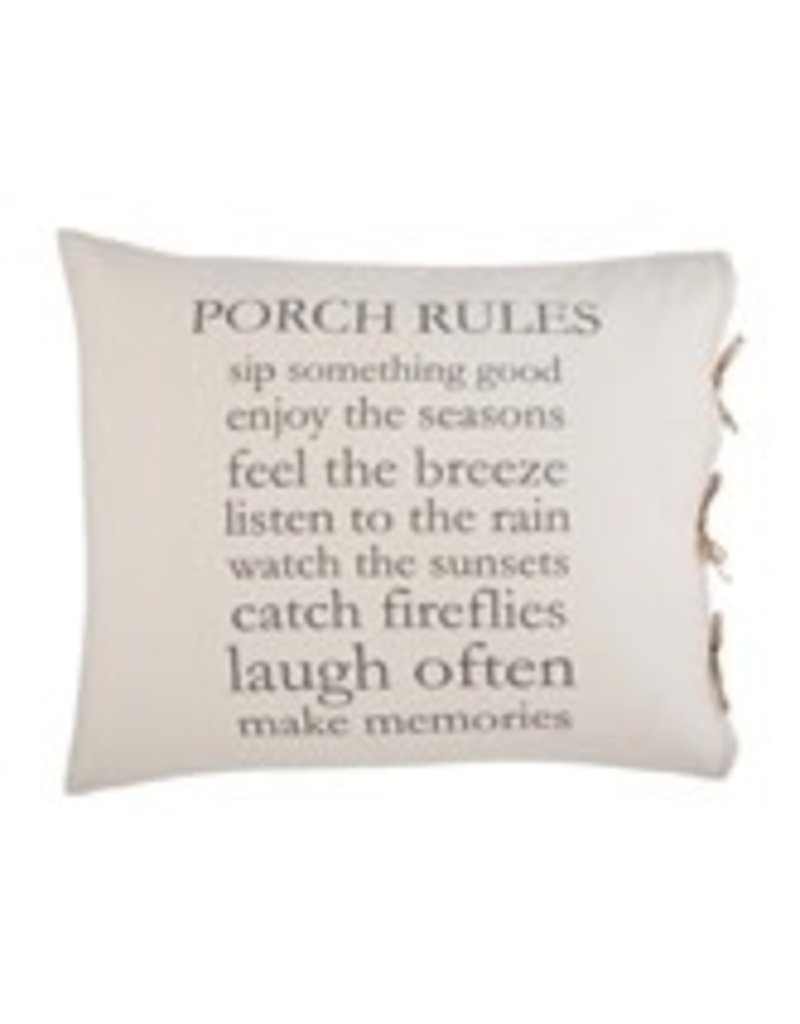 Porch rules pillow